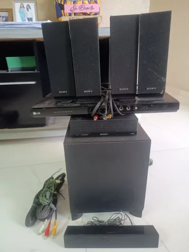 Dvd + caixas amplificada de home