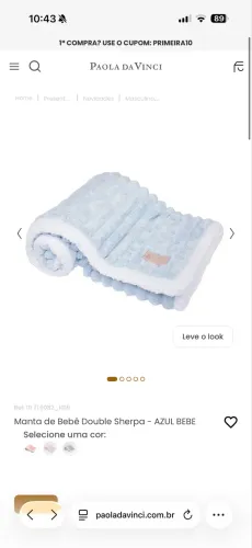 Manta de Bebê Double Sherpa - AZUL BEBE Paola da Vinci