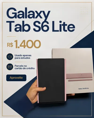 Samsung Galaxy Tab S6 Lite (Usado apenas para estudos)