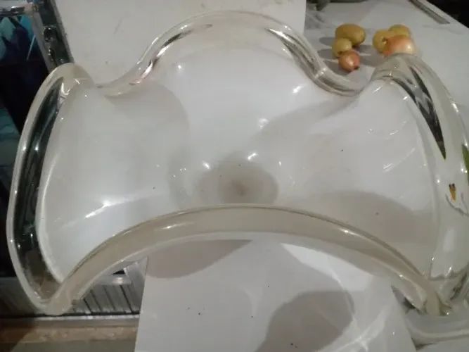 Fruteira de vidro grosso grande