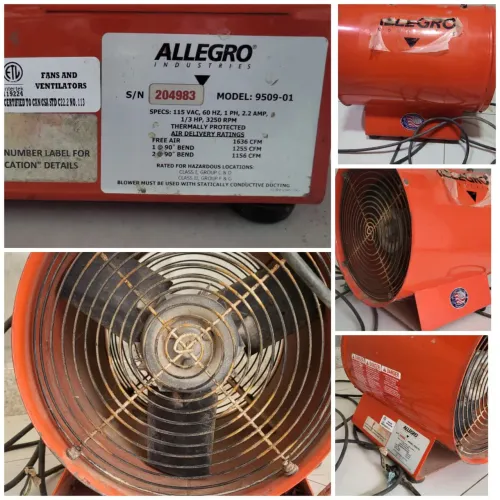 Ventilador Allegro para trabalho em espaço confinado 