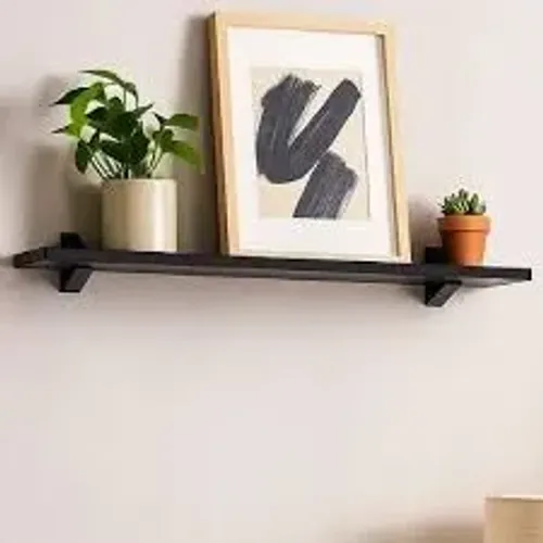 Prateleira MDF Preta 20x60cm com suportes e parafusos de fixação - Nova a pronta entrega
