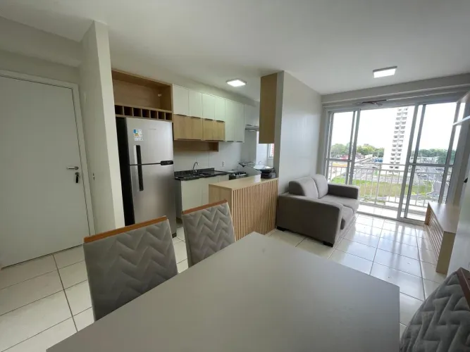 Apartamento no Estilo Ponta Negra 48m² 2 Quartos Mobiliado