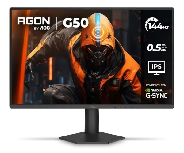 Monitor Gamer AOC AGON G50 27" 144Hz 0,5ms IPS HDR10 G-SYNC 27G50F SEMINOVO