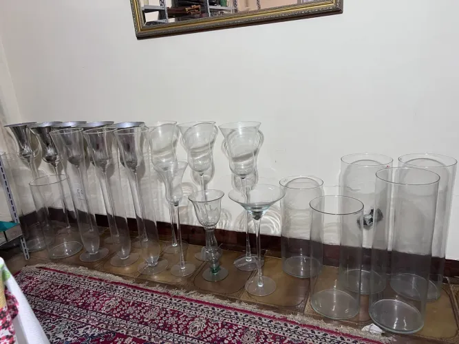 Vaso Taça de Vidro Alto - Decoração