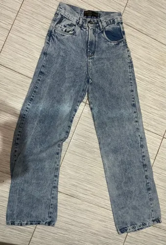 Calca Wide Leg Azul