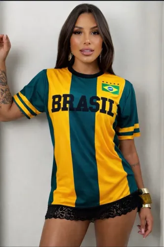 Blusa Feminina Torcida Brasil Futebol 