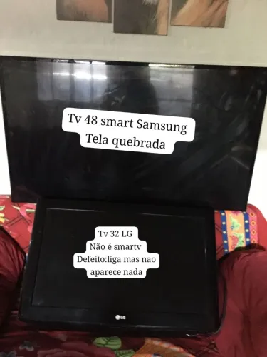 2 tvs com defeito! Troco em célular e video game, bicicleta  funcionando!