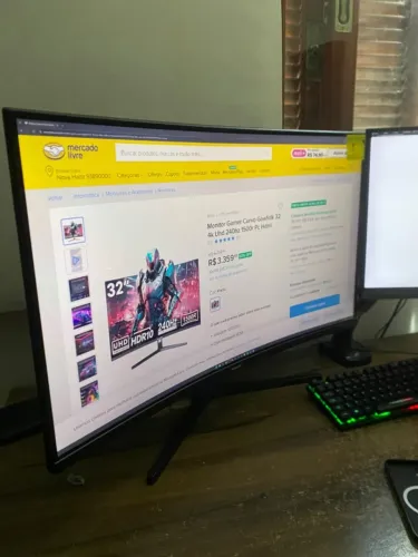 4K 240hz - Monitor Gamer Curvo 32 HDR