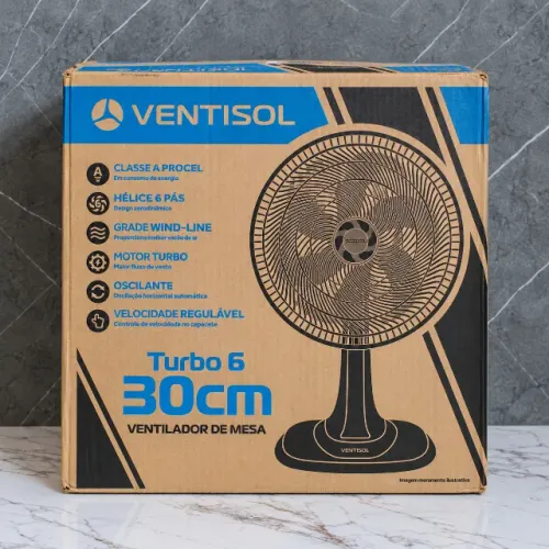 Ventilador 30cm 6 pás 3 velocidades Turbo 6 Ventiso
