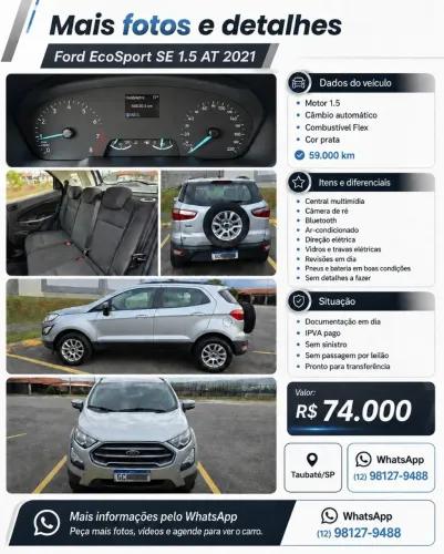 Ford Ecosport SE 1.5 12V Flex 5P Aut. 2021