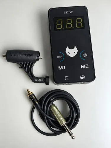 Kit Tatuagem Eletric Ink - Máquina, Fonte e Cabo