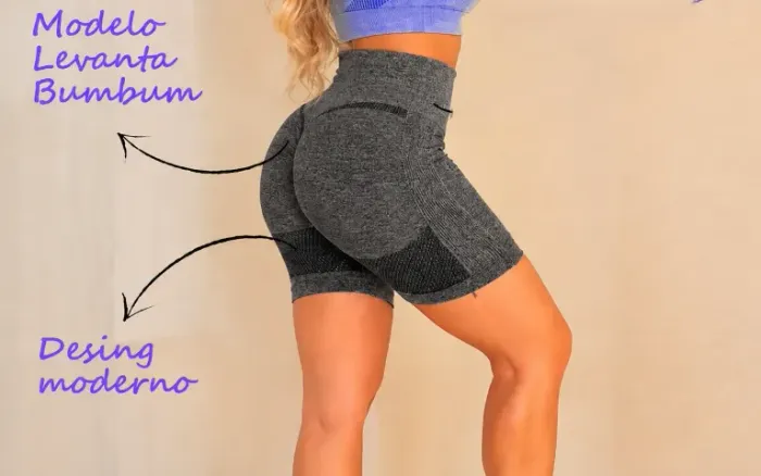 Short Feminino Cinza Escuro Tamanho Único Novo