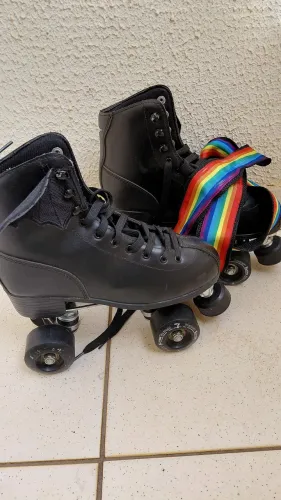 Patins quad traxart klassic preto n°37/38 com acessórios