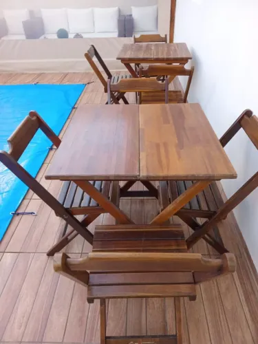 Jogo de mesa madeira