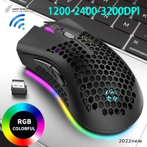 MOUSE GAMER SEM FIO RECARREGÁVEL 2.4GHz RGB