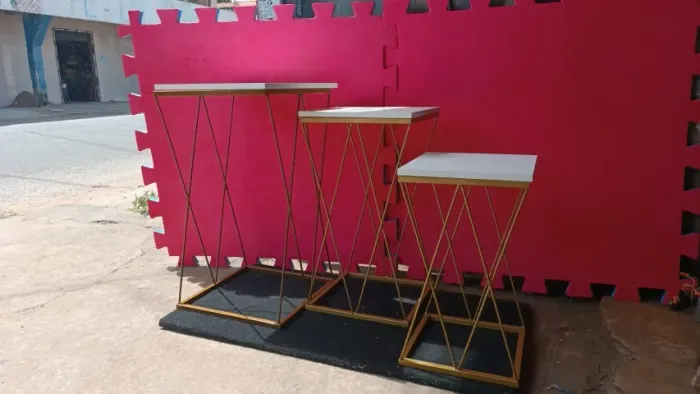 Kit 3 Mesas Laterais Decorativas | Mesa de Apoio Moderna