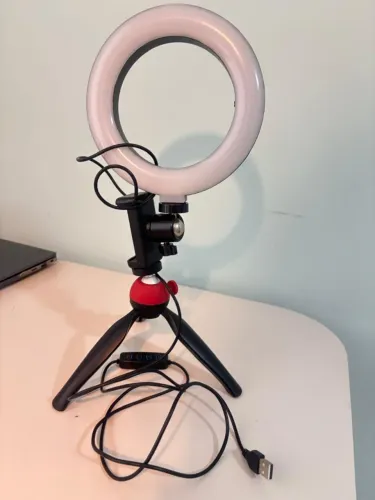 Aro De Luz Led 26cm Trípode Flexible Con Bluetooth Colgante