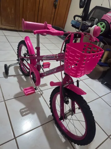 Bicicleta Infantil Cairu Fadinha Aro 16 Rosa - Estado de Nova!