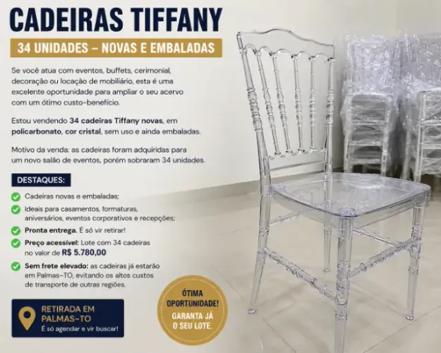 Cadeiras Tiffany: Cadeira para casamento, eventos, locação e aniversário