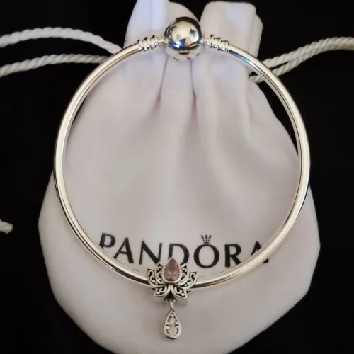 Lindo Bracelete com berloque flor de lótus em Prata 925