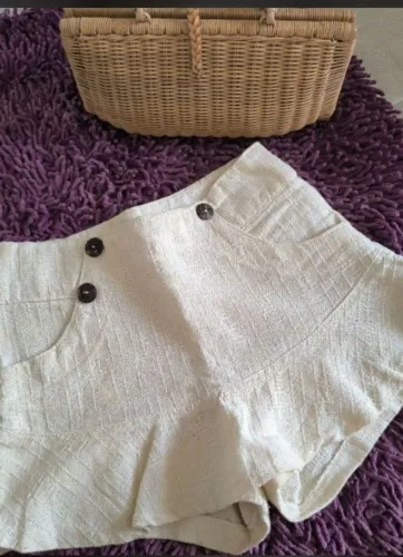 Short saia linho cru