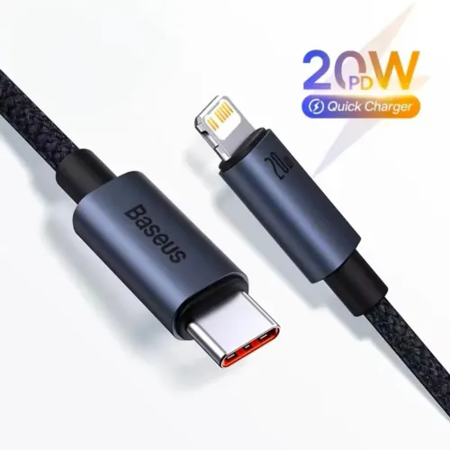 Cabo Baseus original, Tipo-c para Lightning, Preto (Lacrado)