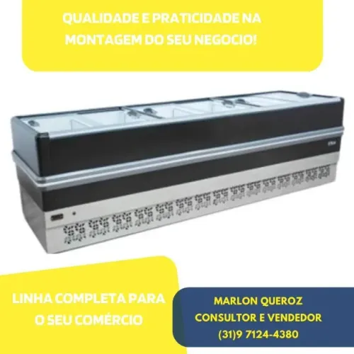 Ilha para Congelados 3M Vidro Reto Preta Polar