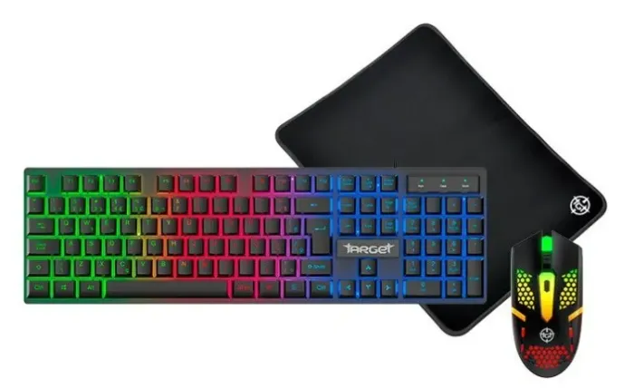 combo tgt fal rainbow teclado abnt2 mouse 1600dpi mousepad pequeno kit novo lacrado