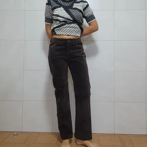 Calca de couro feminina gap 36