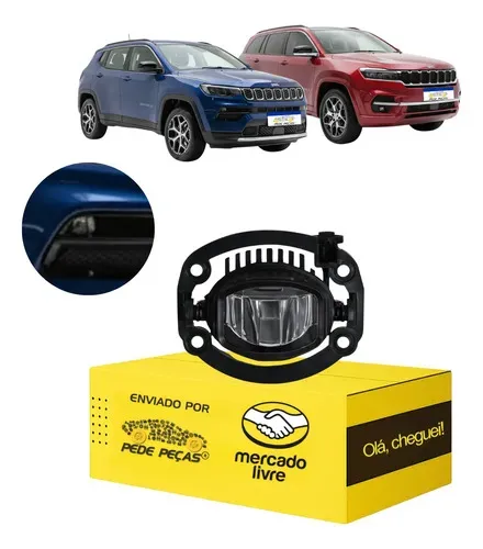 Farol Milha Jeep Compass Commander 2022 23 24 25 2026 L.d Cristal