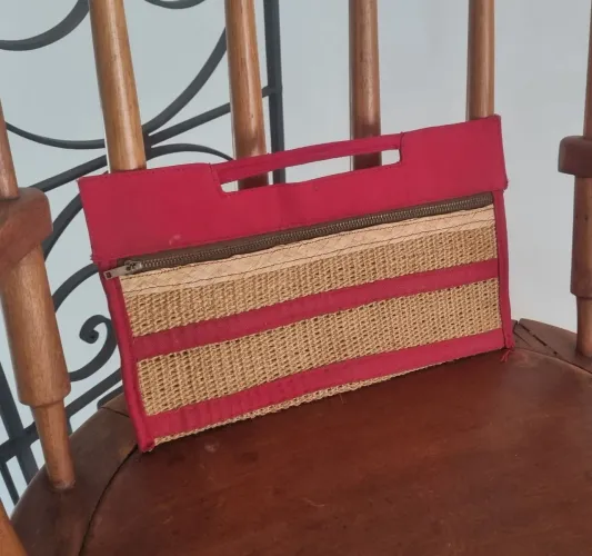 Relíquia Vintage! Bolsa Carteira De Palha Anos 1970 Perfeita!