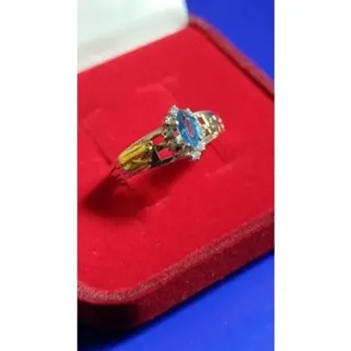 Anel de Formatura Prata 950 Símbolos Ouro 18 Kilates Pedras Zircônia