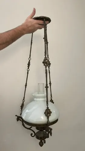 Luminária antiga grande - ideal para mesa de jantar