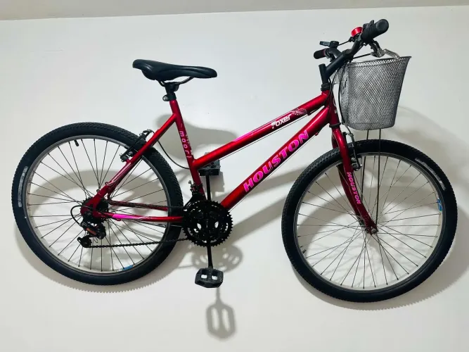 Bicicleta aro 26 Houston 21 marchas Cestinha 