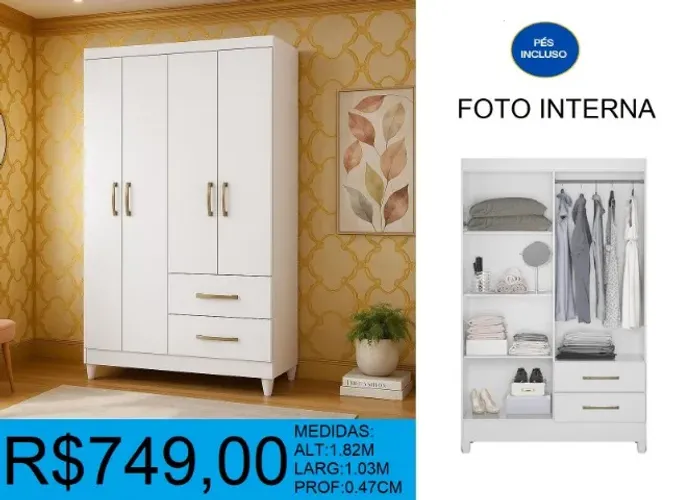 ROUPEIRO - SOLTEIRO - COMPACTO - COMPRE HOJE E RECEBA EM ATÉ 72 HORAS
