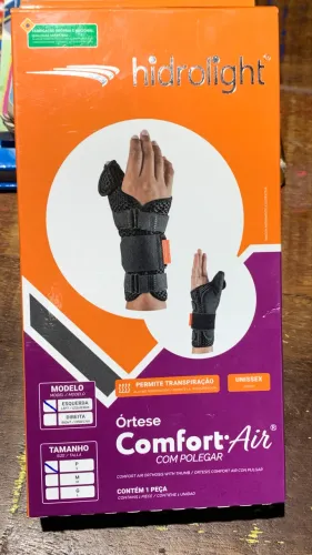 ÓRTESE COMFORT AIR C/ POLEGAR ESQ PRETA Tamanho P