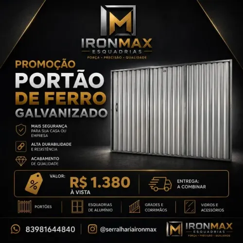 PORTÃO DE FERRO GALVANIZADO 