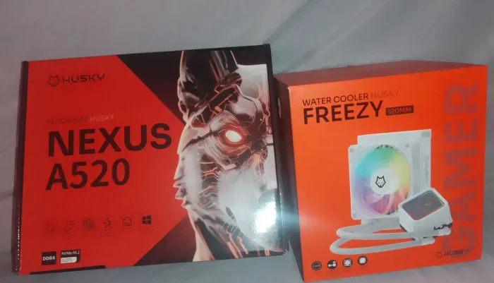 Kit Placa Mãe Husky Nexus A520 + Water Cooler Husky Freezy 120mm Branco ARGB