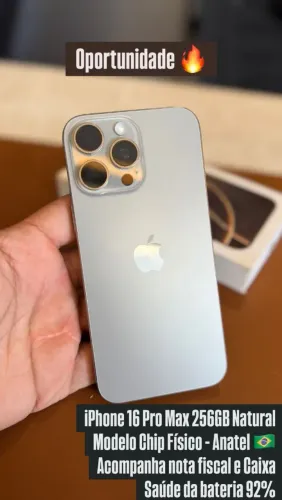 iPhone 16 Pro Max 256gb chip físico com nota fiscal - todo original
