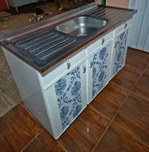 Balcao aço conservadinho com pia linda inox1,20 mts