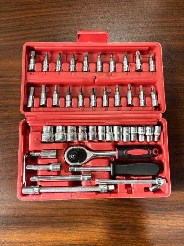 Kit Ferramentas Jogo de Soquetes Chaves Catraca 46 Peças + Maleta [NOVO] [PRONTA-ENTREGA]