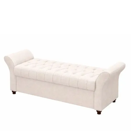 Puff Baú 140cm Charles Bouclé Off White