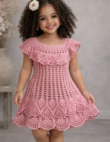 Vestido infantil crochê