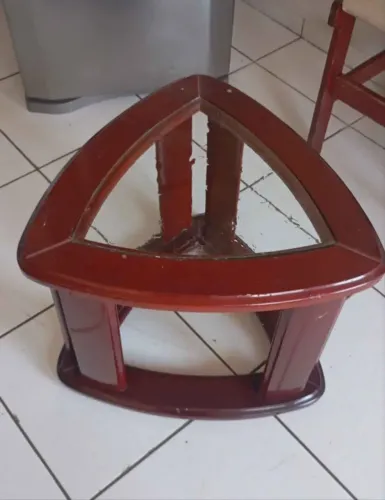 mesa de vidro de canto