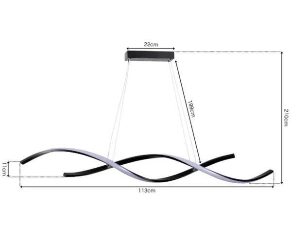 Lustre Luminária Pendente Lustre Led 3 em 1 Dna Preto Moderno Luxuoso Bivolt INL120