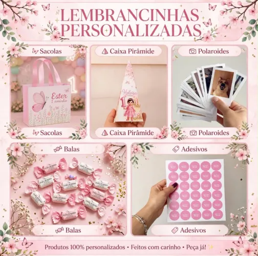 Sacola Polaroid, Caixinha e Adesivo Personalizado