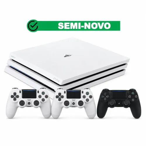 PS4 PRÓ BRANCO 3 CONTROLES