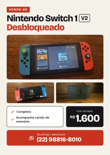 Nintendo Switch 1 v2 Desbloqueado