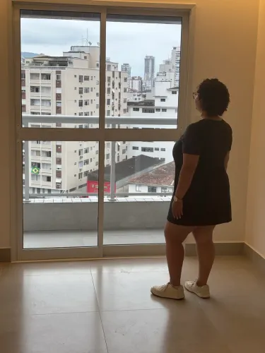 Porta de correr de vidro e alumínio Branco